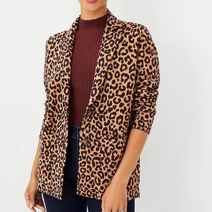 Ann Taylor Leopard Blazer/Sweater
